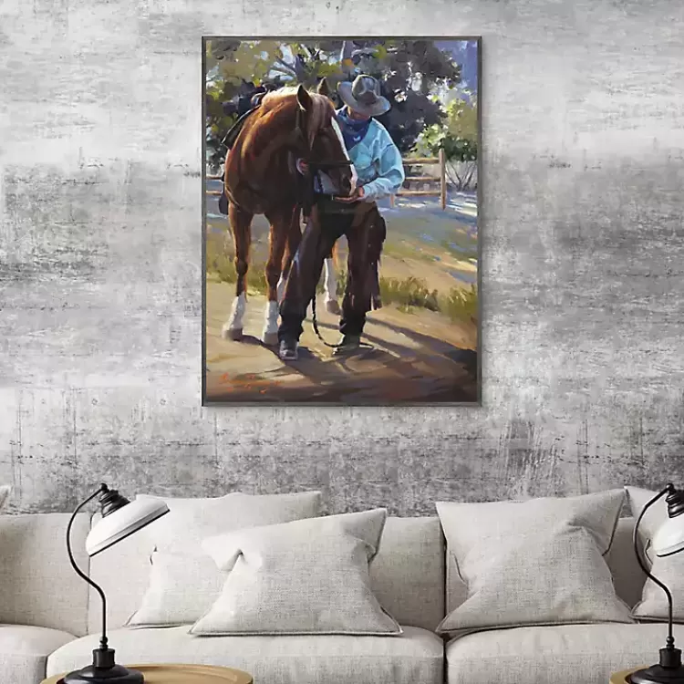 A Man And His Horse Framed Canvas Art Print>Kirklands Home Flash Sale