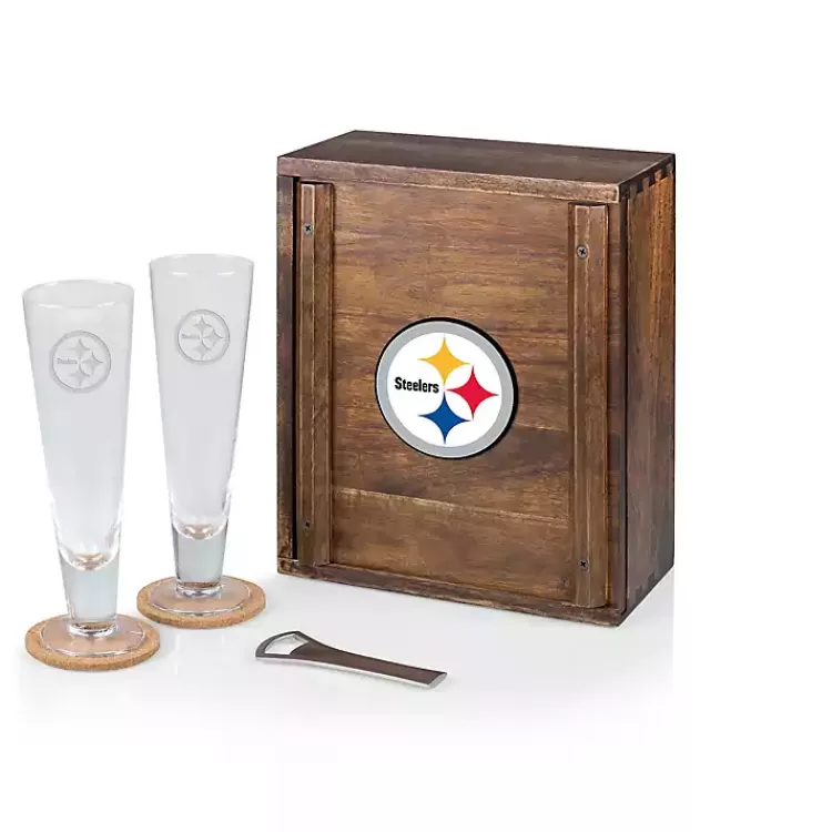 Acacia Pittsburgh Steelers Beer Glass Set>Kirklands Home Outlet