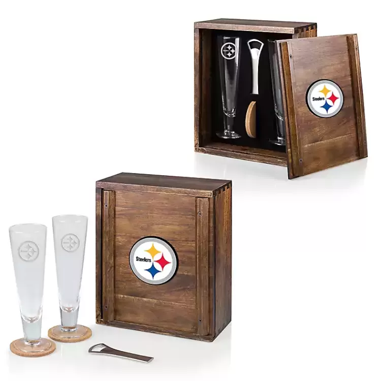 Acacia Pittsburgh Steelers Beer Glass Set>Kirklands Home Outlet