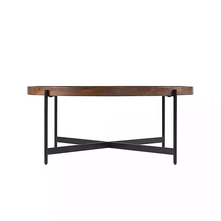 acacia_wood_round_tray_top_coffee_table_2.webp Acacia Wood Round Tray Top Coffee Table>Kirklands Home Fashion