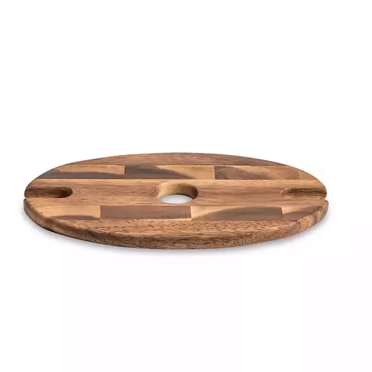 Acacia Wood Wine Bottle and Glass Caddy>Kirklands Home Best