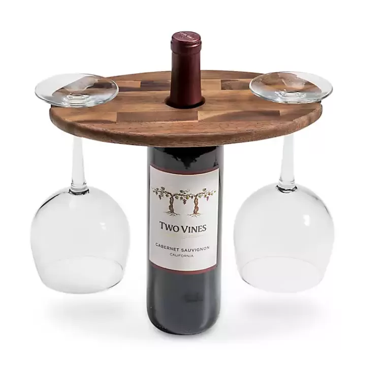 Acacia Wood Wine Bottle and Glass Caddy>Kirklands Home Best