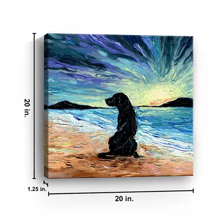 Aja Trier Black Lab Beach Days Canvas Art Print>Kirklands Home Online