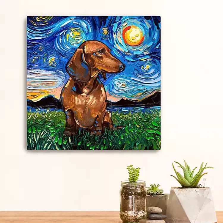 Aja Trier Dachshund I Starry Night Canvas Print>Kirklands Home Best Sale