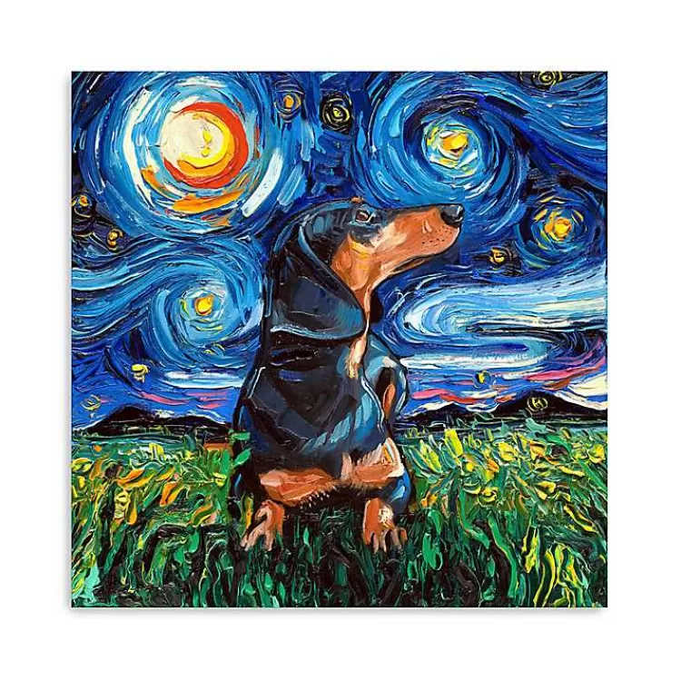 Aja Trier Dachshund II Starry Night Canvas Print>Kirklands Home Online