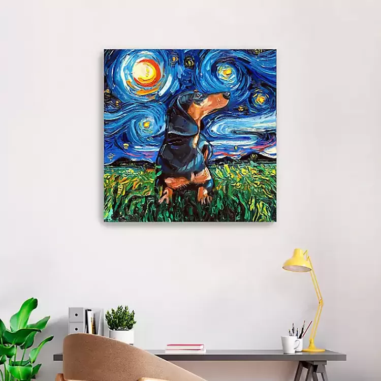 Aja Trier Dachshund II Starry Night Canvas Print>Kirklands Home Online