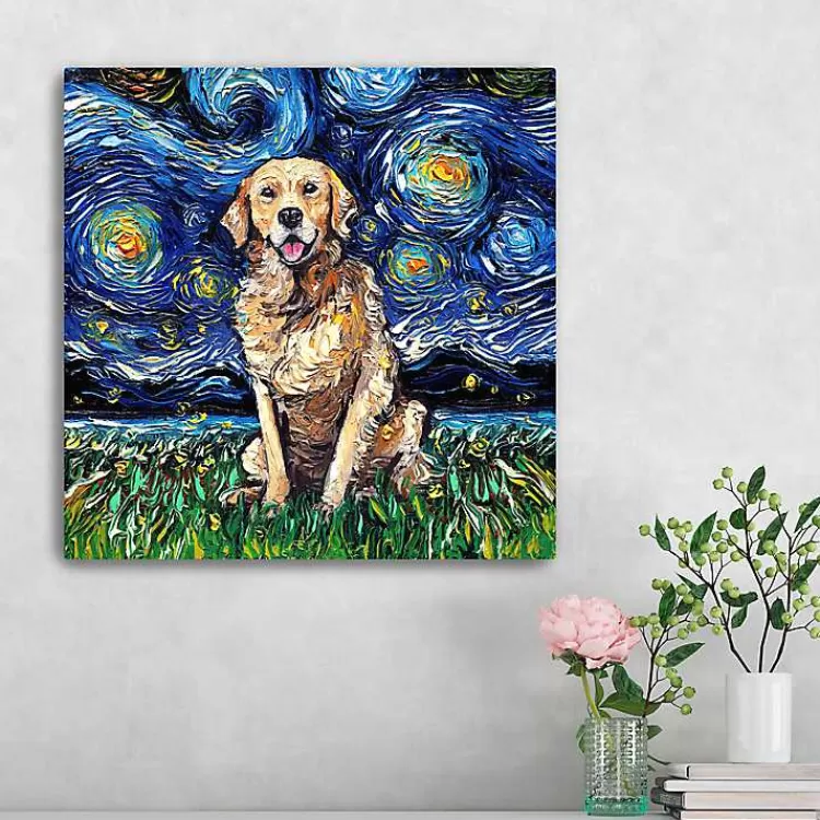 Aja Trier Golden Starry Night Canvas Art Print>Kirklands Home Best Sale