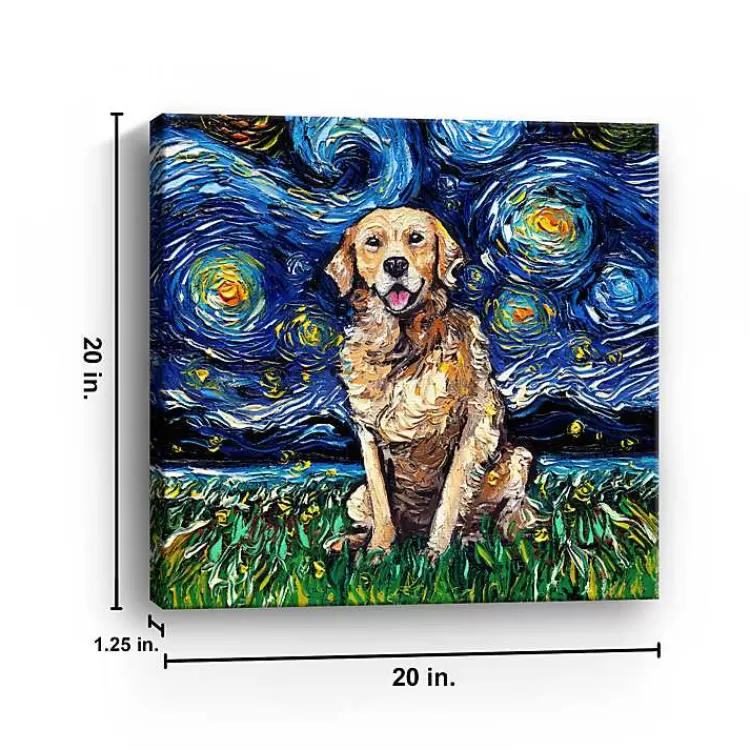 Aja Trier Golden Starry Night Canvas Art Print>Kirklands Home Best Sale