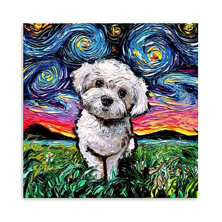 Aja Trier Maltipoo Starry Night Canvas Art Print>Kirklands Home Fashion