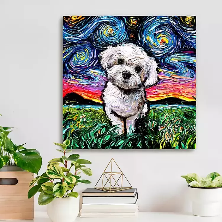 Aja Trier Maltipoo Starry Night Canvas Art Print>Kirklands Home Fashion