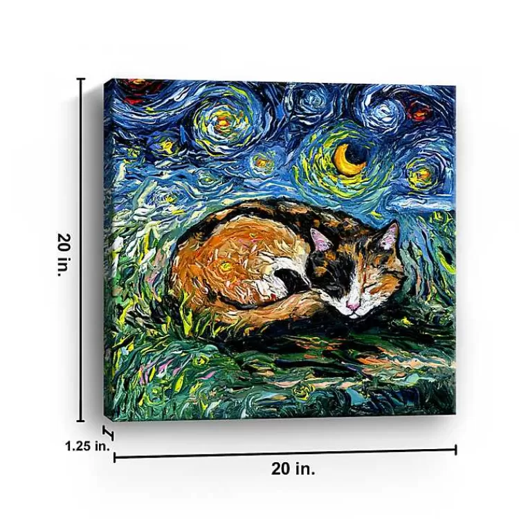 Aja Trier Sleepy Calico Starry Night Canvas Print>Kirklands Home Shop