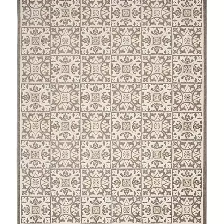 Aloha Ivory Geometric Indoor/Outdoor Area Rug, 6x9>Kirklands Home New