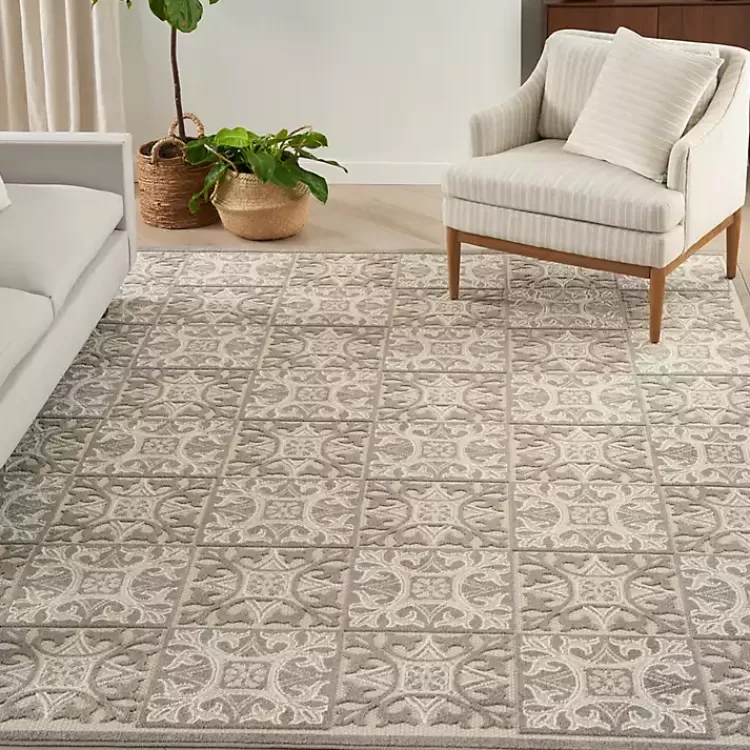 Aloha Ivory Geometric Indoor/Outdoor Area Rug, 6x9>Kirklands Home New
