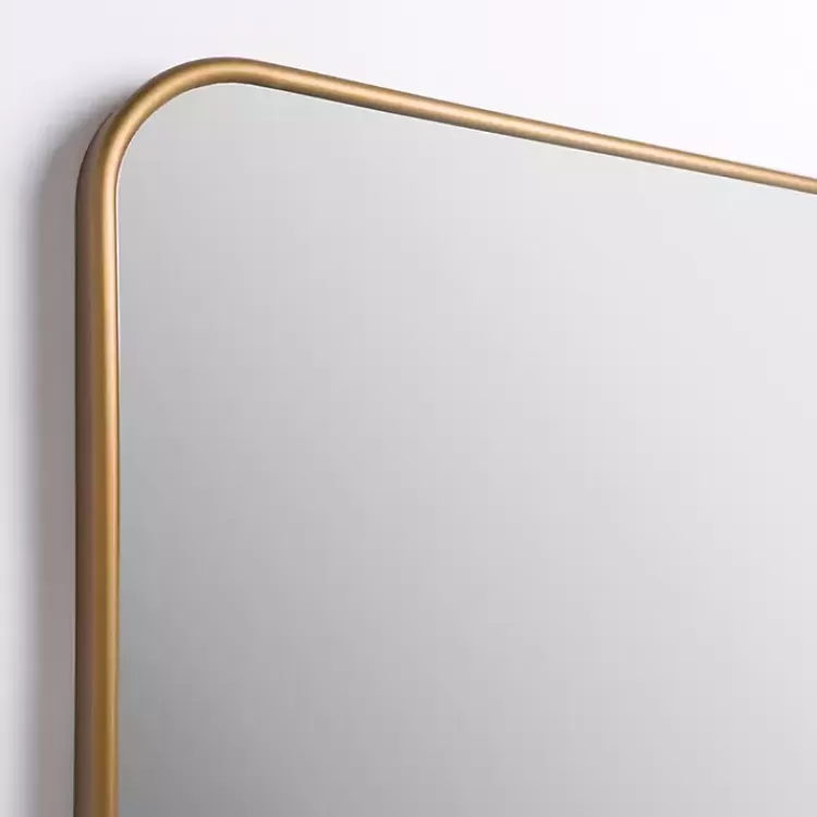 Antique Brass Nouveau Linear Curved Corner Mirror>Kirklands Home Store