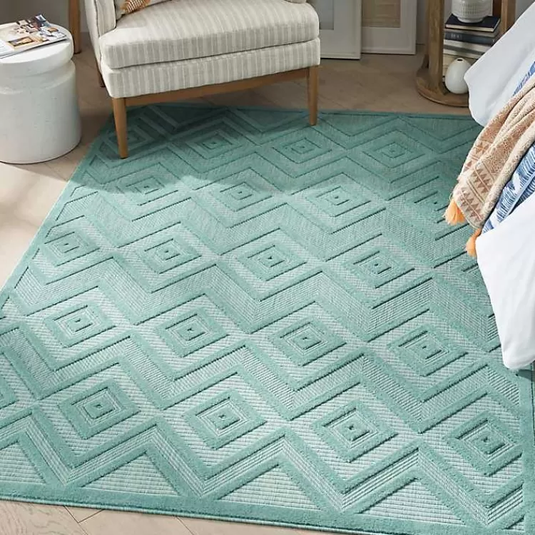 aqua_flatweave_diamond_outdoor_area_rug_4.webp Aqua Flatweave Diamond Outdoor Area Rug>Kirklands Home Shop