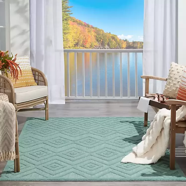 aqua_flatweave_diamond_outdoor_area_rug_9.webp Aqua Flatweave Diamond Outdoor Area Rug>Kirklands Home Shop