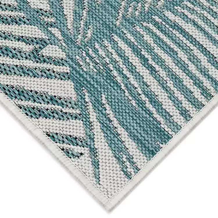 Aqua Forest Leaf Indoor/Outdoor Area Rug, 6x9>Kirklands Home Shop