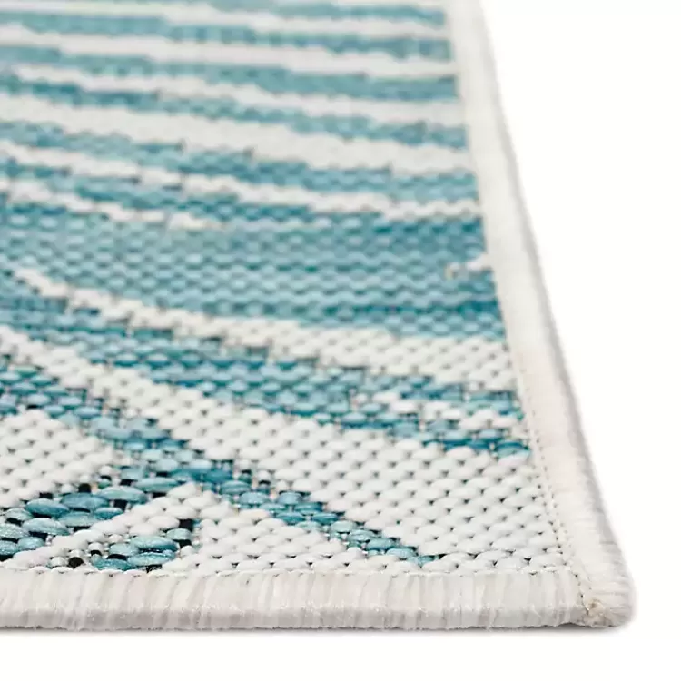 Aqua Forest Leaf Indoor/Outdoor Area Rug, 6x9>Kirklands Home Shop