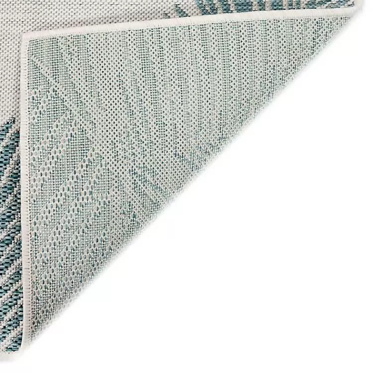 Aqua Forest Leaf Indoor/Outdoor Area Rug, 6x9>Kirklands Home Shop
