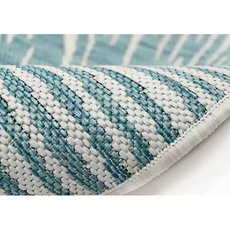 Aqua Forest Leaf Indoor/Outdoor Area Rug, 6x9>Kirklands Home Shop