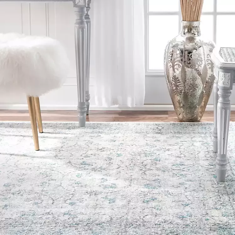 Aqua Rio Vintage Area Rug, 4x6>Kirklands Home Clearance