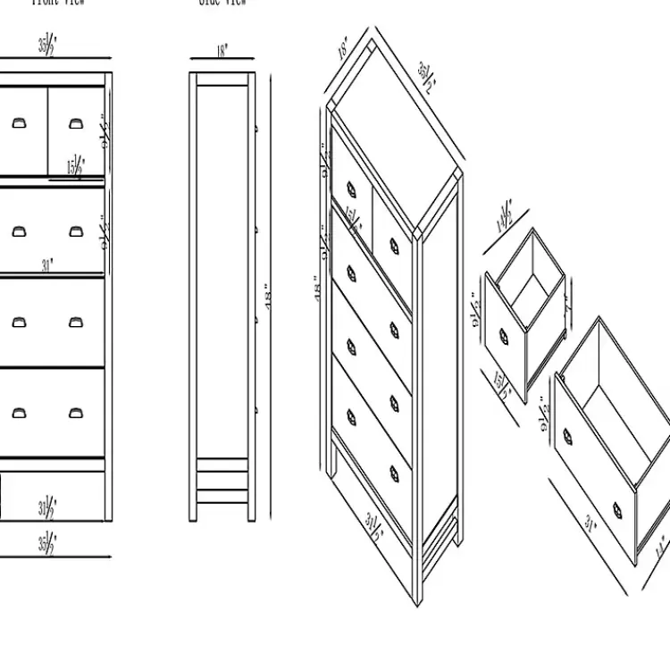 arden_gray_wood_drawer_chest_8.webp Arden Wood 5-Drawer Chest>Kirklands Home New