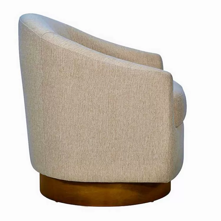 ashton_tan_swivel_chair_with_wood_base_3.webp Ashton Swivel Chair with Wood Base>Kirklands Home Best