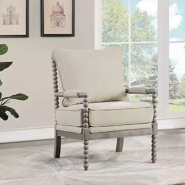 beige_liam_turned_leg_accent_chair_4.webp Beige Liam Turned Leg Accent Chair>Kirklands Home Best Sale