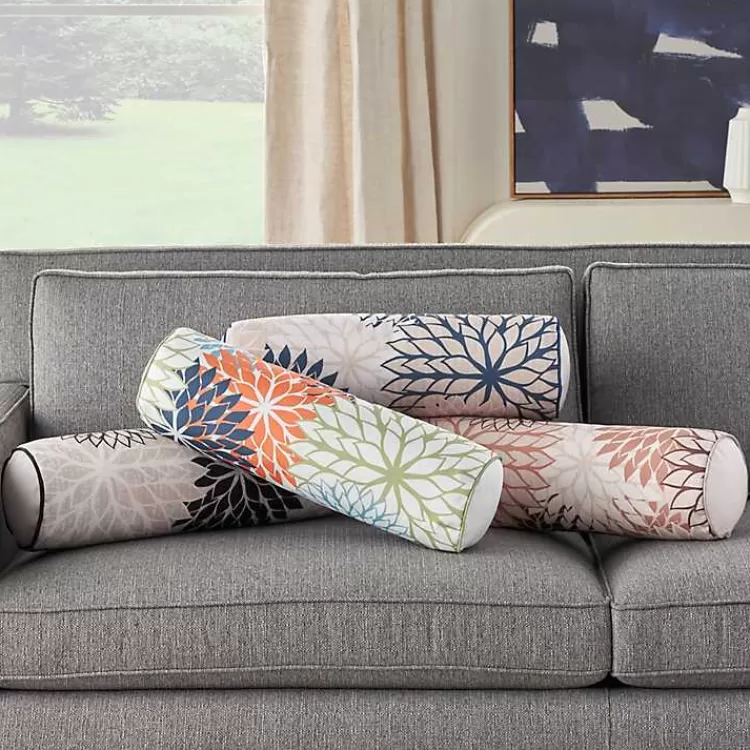 black_and_beige_floral_outdoor_bolster_pillow_8.webp and Beige Floral Outdoor Bolster Pillow>Kirklands Home Clearance