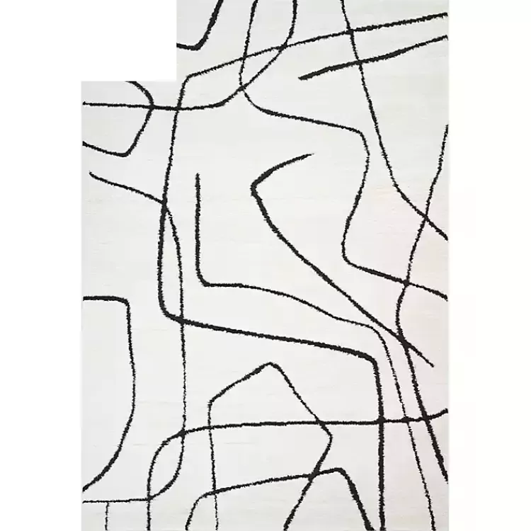 Black and Ivory Monotone Geo Area Rug, 8x10>Kirklands Home Cheap