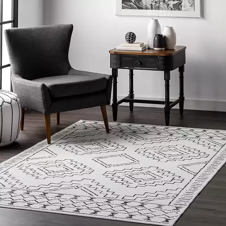 Black and Ivory Moroccan Washable Runner>Kirklands Home Flash Sale