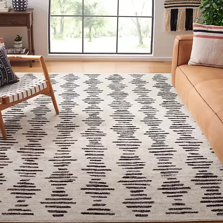 Black and Ivory Tulum Geometric Area Rug, 8x10>Kirklands Home Flash Sale