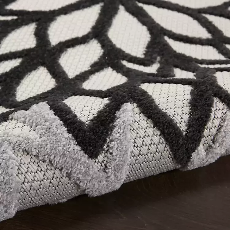 black_and_white_floral_outdoor_area_rug_x_3-1.webp Black and White Floral Outdoor Area Rug, 5x7>Kirklands Home Hot