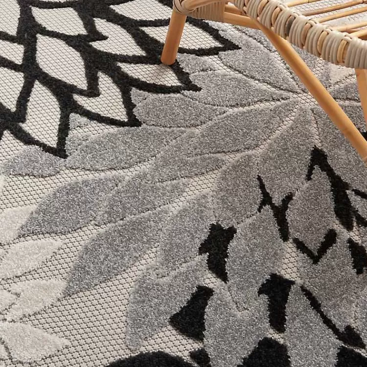 black_and_white_floral_outdoor_area_rug_x_6-1.webp Black and White Floral Outdoor Area Rug, 5x7>Kirklands Home Hot