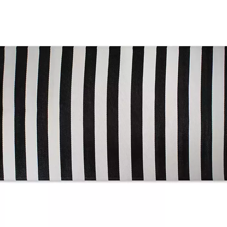 Black and White Rugby Stripe Outdoor Area Rug, 5x8>Kirklands Home Hot