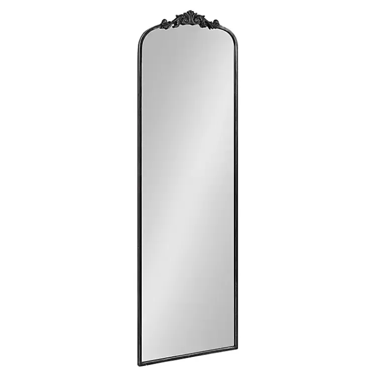 Black Arch Ornate Crown Full Length Wall Mirror>Kirklands Home Shop