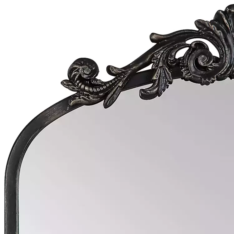 Black Arch Ornate Crown Full Length Wall Mirror>Kirklands Home Shop