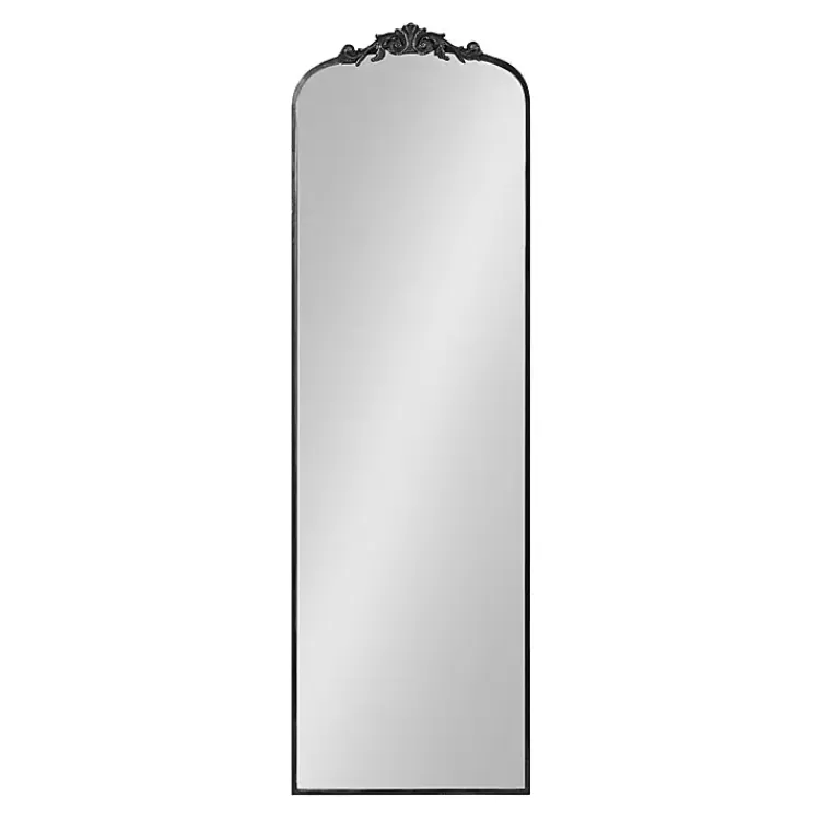 Black Arch Ornate Crown Full Length Wall Mirror>Kirklands Home Shop