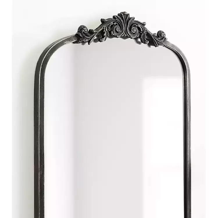 Black Arch Ornate Crown Full Length Wall Mirror>Kirklands Home Shop