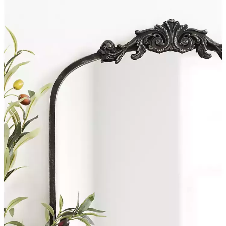 Black Arch Ornate Crown Full Length Wall Mirror>Kirklands Home Shop