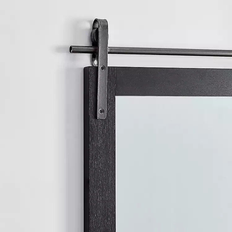 black_barn_door_wall_mirror_with_shelf_2.webp Barn Door Wall Mirror with Shelf>Kirklands Home Shop