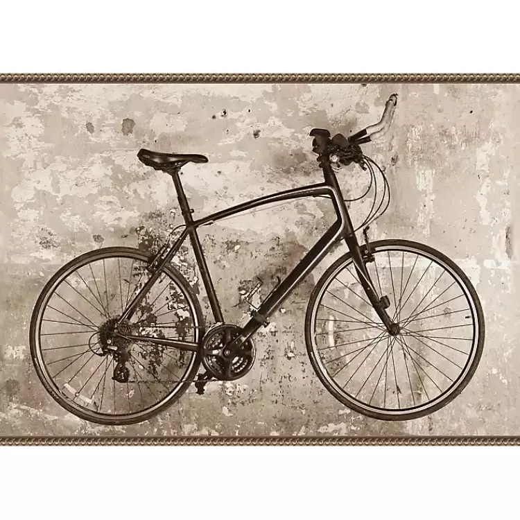 Black Bike Framed Canvas Art Print>Kirklands Home Clearance