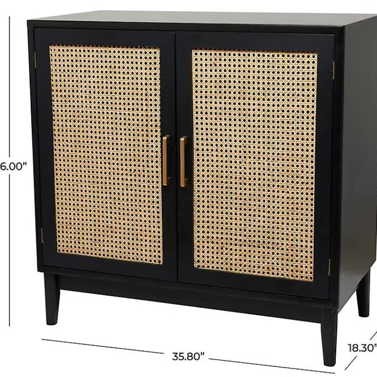 black_cane_door_media_cabinet_4.webp Black Cane 2-Door Media Cabinet>Kirklands Home Hot