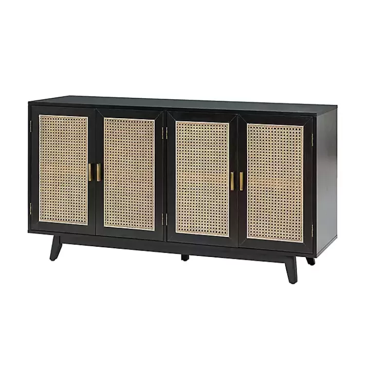 Cane Wood Storage Media Cabinet>Kirklands Home Fashion