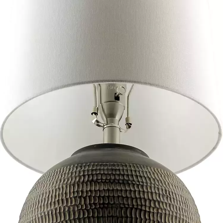 black_ceramic_carved_lyon_table_lamp_2.webp Black Ceramic Carved Lyon Table Lamp>Kirklands Home Outlet