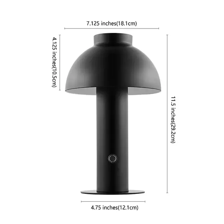 black_dome_led_cordless_table_lamp__in_2.webp Dome LED Cordless Table Lamp, 12 in.>Kirklands Home Fashion