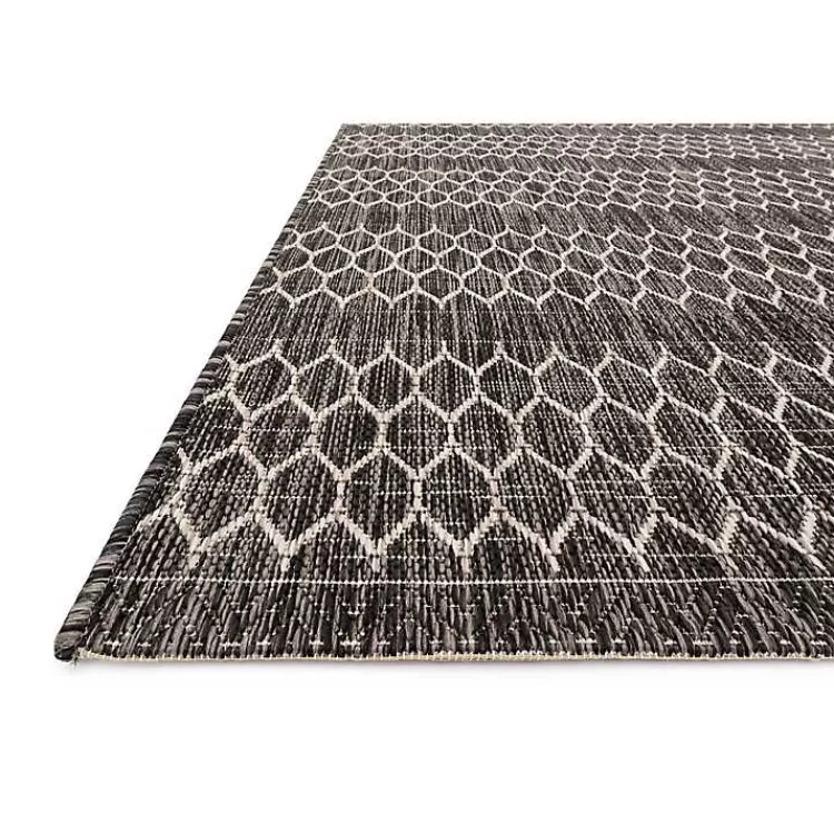 Black Eyelet Pattern Outdoor Area Rug, 5x7>Kirklands Home Cheap