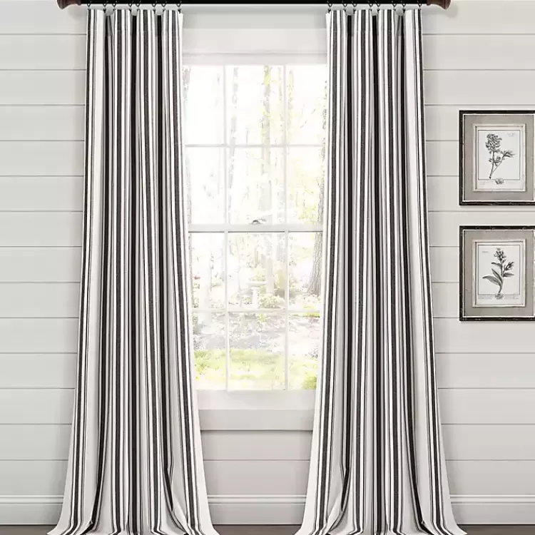 Farmhouse Stripe Curtain Panel Set, 108 in.>Kirklands Home Outlet