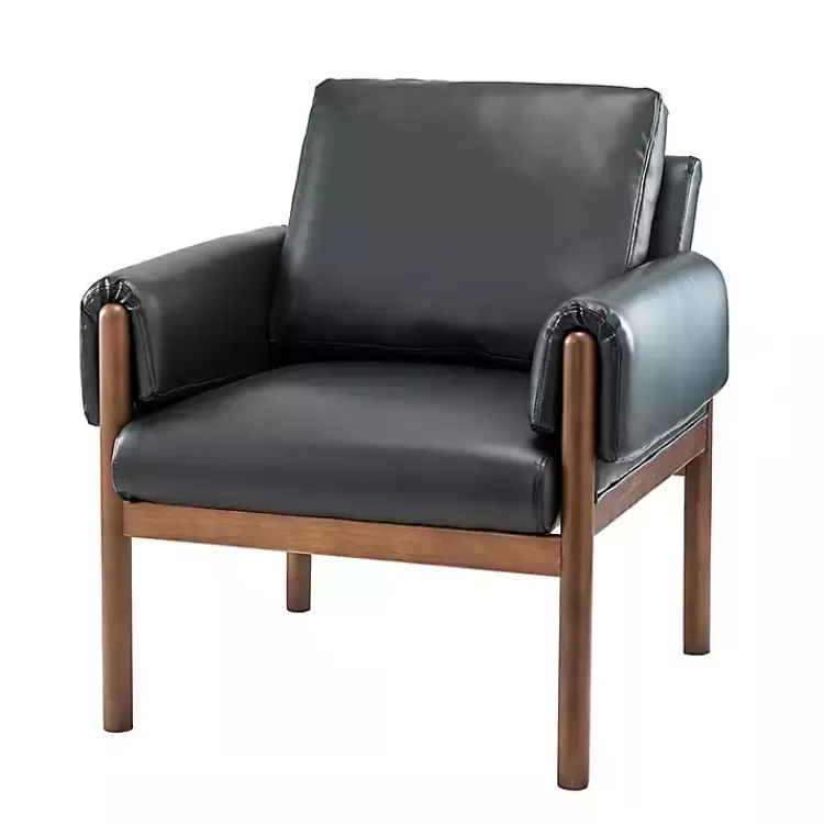 Faux Leather and Wood Accent Chair>Kirklands Home Online