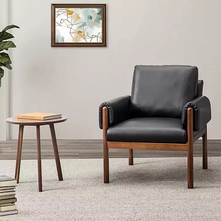 Faux Leather and Wood Accent Chair>Kirklands Home Online